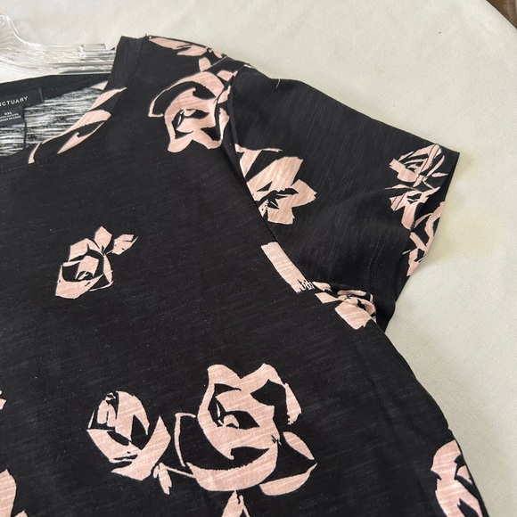 Sanctuary Black and Pink Rose Print Tee - Picture 2 of 5